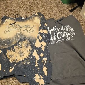 Gildan Gray and Cream Graphic Hoodies